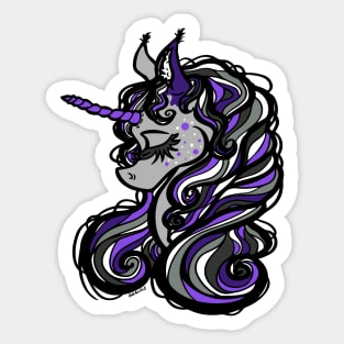 Smoky Purple Unicorn Sticker